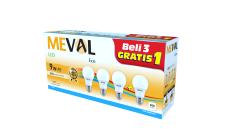 MEVAL EB4-09A ECO LED BULB 9W DAYLIGHT PACK/4