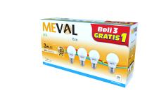 MEVAL EB4-03A ECO LED BULB 3W DAYLIGHT PACK/4