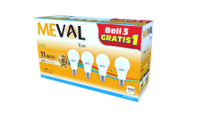 MEVAL EB4-11A ECO LED BULB 11W DAYLIGHT PACK/4
