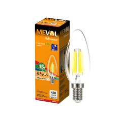 MEVAL AF5-D5C FILAMENT CANDLE LED BULB 4.5W B35 DIMMABLE 2700K, KUNING
