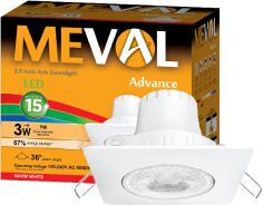 MEVAL AR2-03B LED SLIM 3W DOWNLIGHT ADVANCE SQUARE WARM