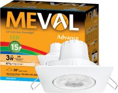 MEVAL AR2-03A LED SLIM 3W DOWNLIGHT ADVANCE SQUARE DAYLIGHT