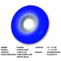 POWER DOWNLIGHT PWR-XLRPR-24W WHITE+BLUE